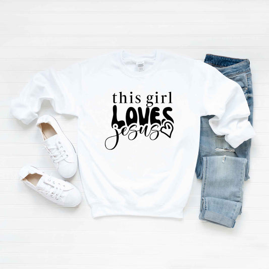 This Girl Loves Jesus Heart | Sweatshirt