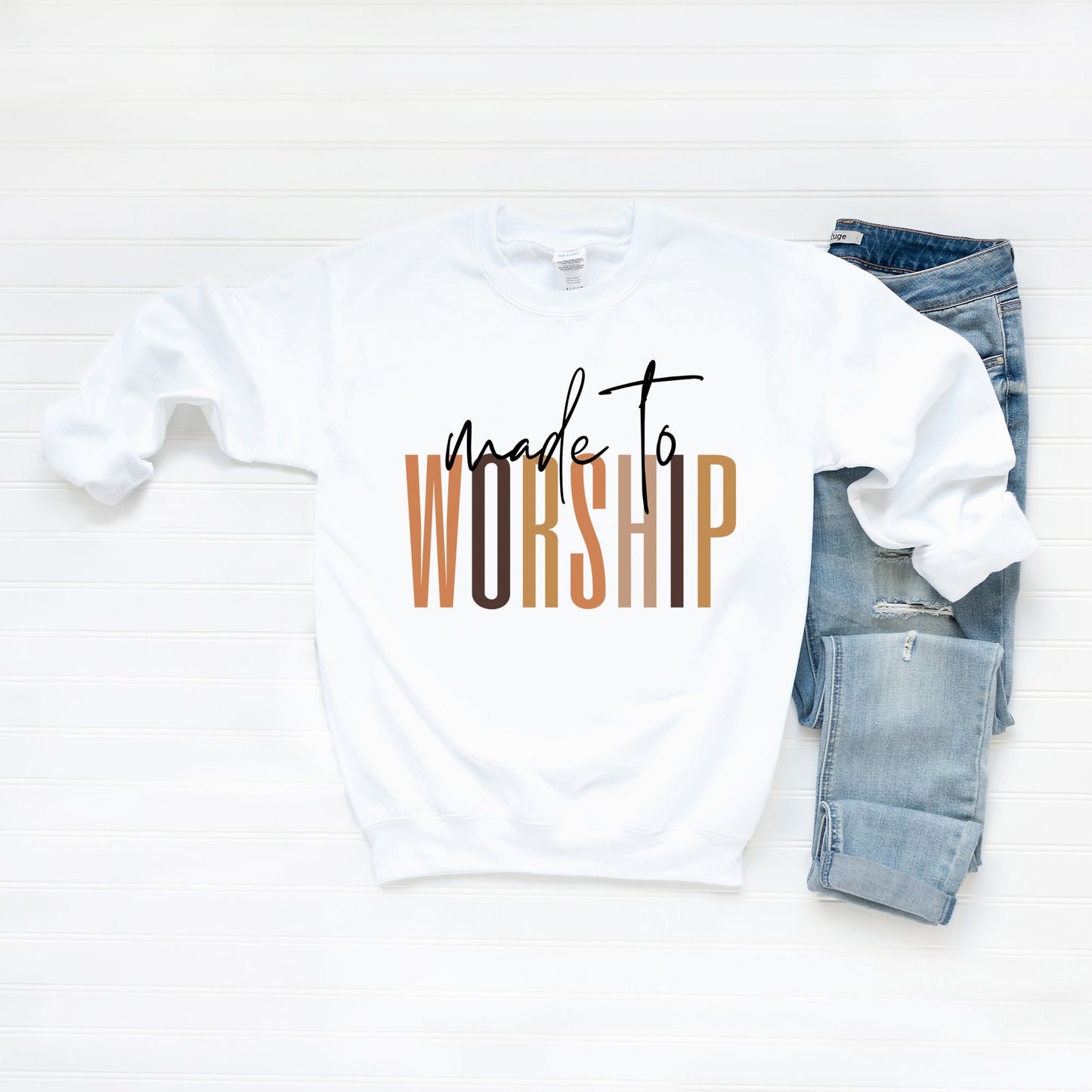 Made To Worship Cursive | Sweatshirt