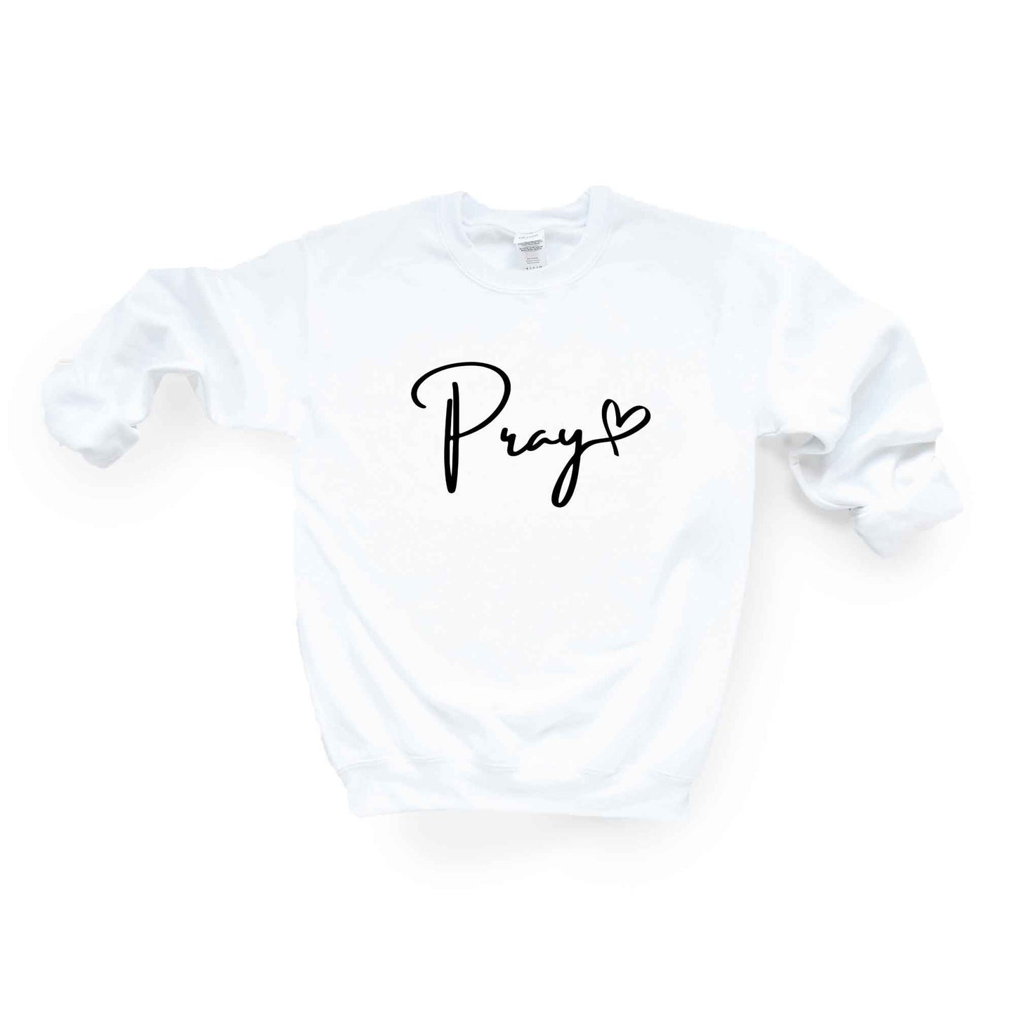 Pray Cursive Heart | Sweatshirt