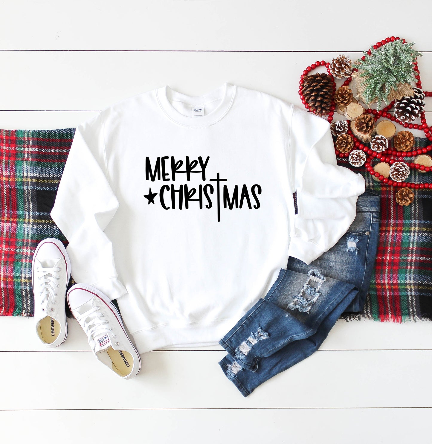 Merry Christmas Cross | Sweatshirt