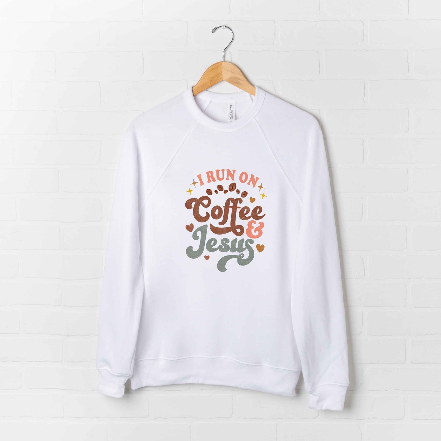 Coffee and Jesus Colorful | Bella Canvas Premium Sweatshirt