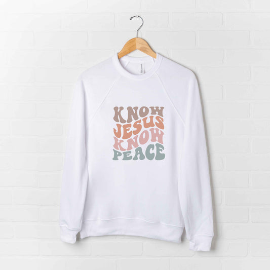 Know Jesus Know Peace Wavy | Bella Canvas Premium Sweatshirt