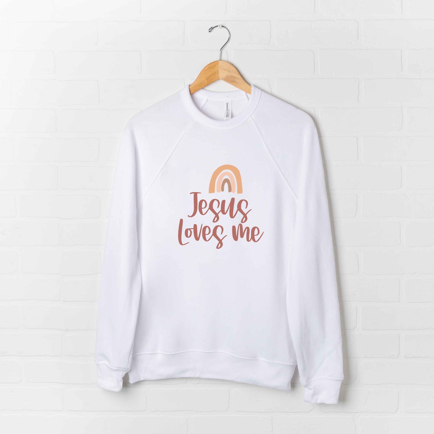 Jesus Loves Me Rainbow | Bella Canvas Premium Sweatshirt