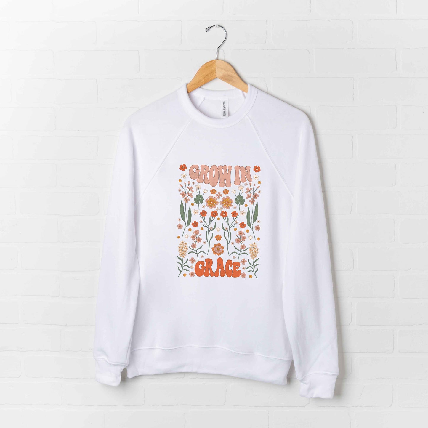 Grow In Grace Leaves | Bella Canvas Premium Sweatshirt