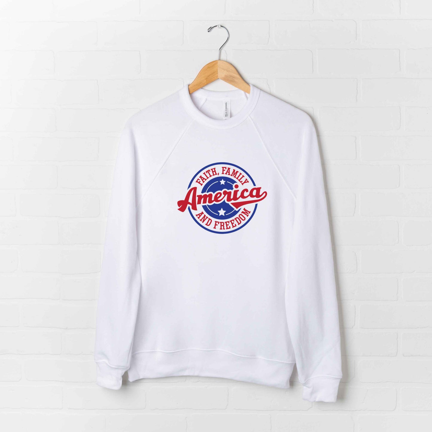 Faith Family Freedom America | Bella Canvas Premium Sweatshirt