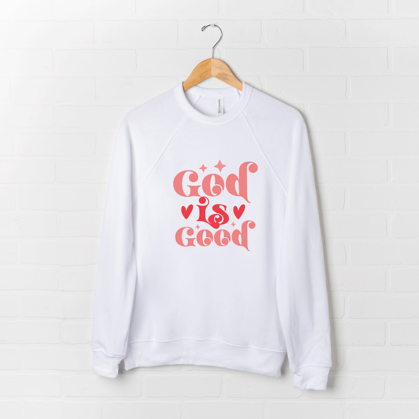 God Is Good Hearts | Bella Canvas Premium Sweatshirt