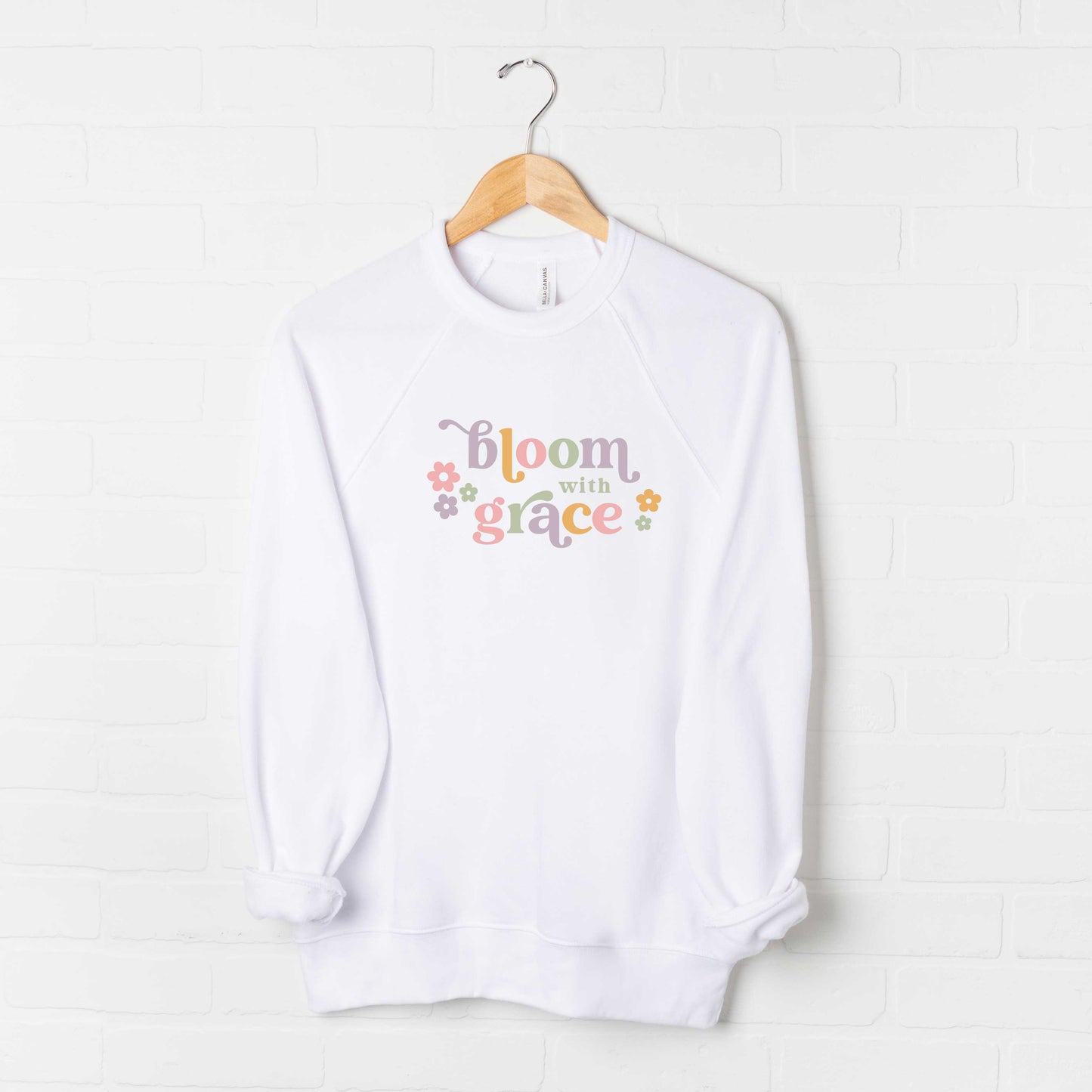 Bloom With Grace Retro | Bella Canvas Premium Sweatshirt