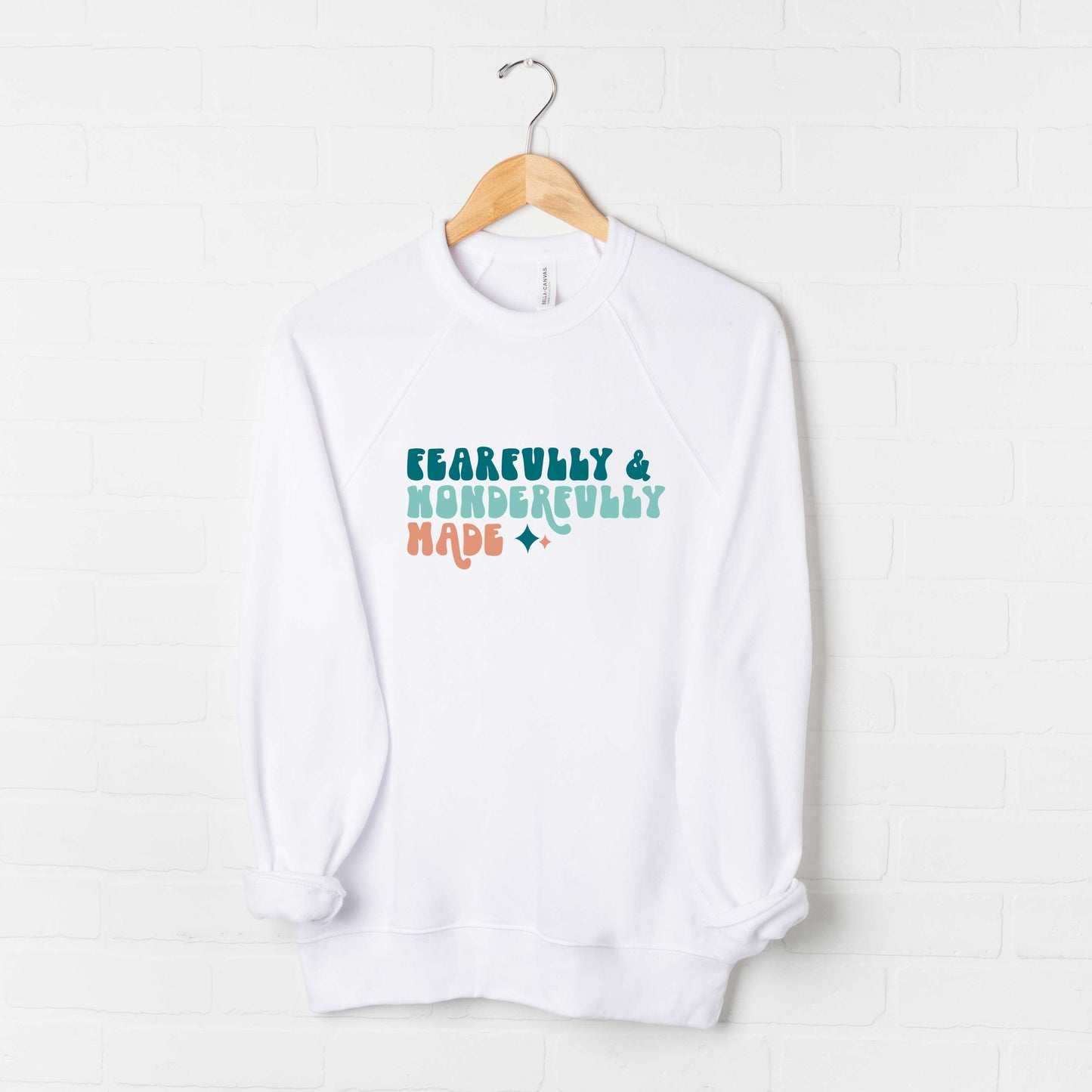 Fearfully And Wonderfully Made Colorful | Bella Canvas Premium Sweatshirt