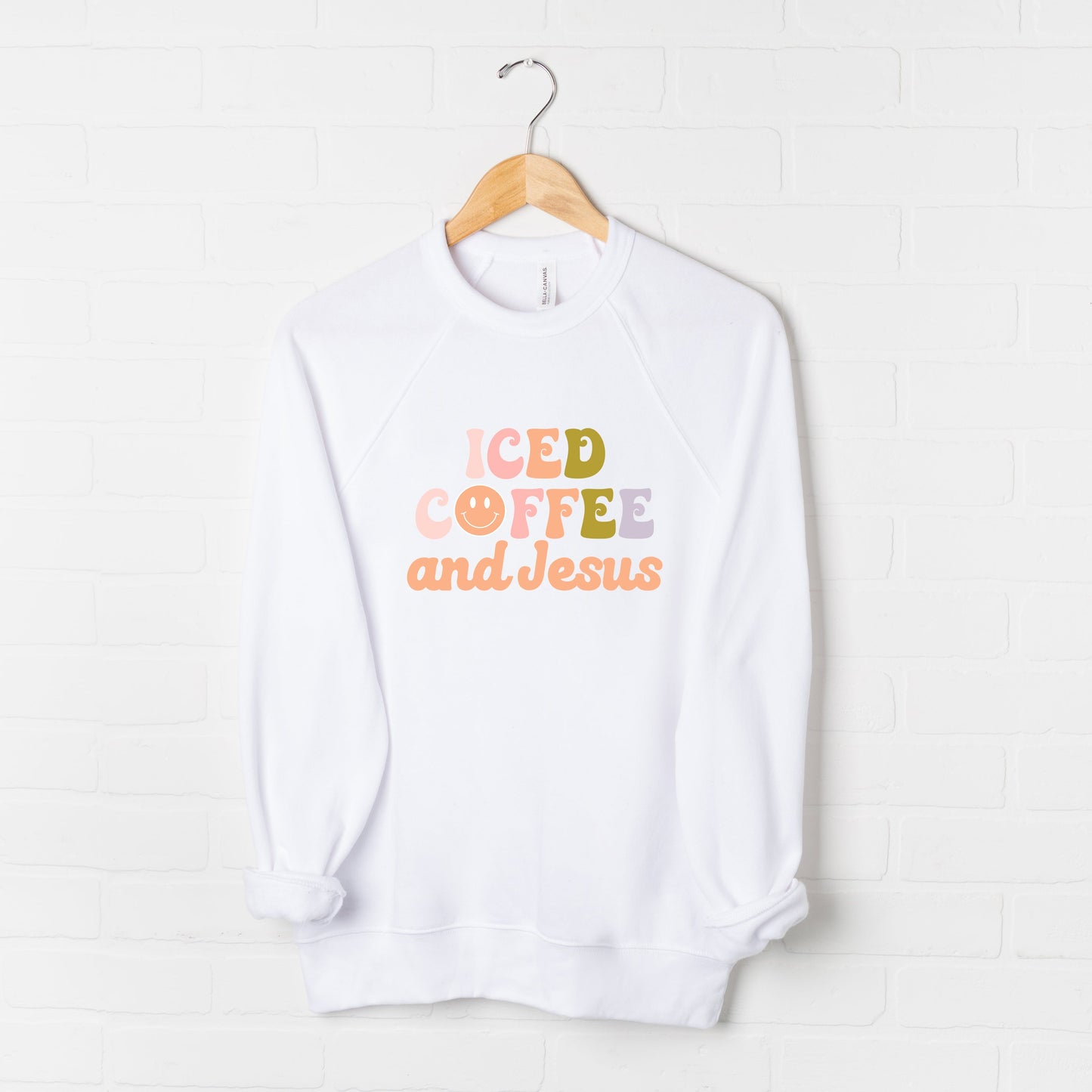 Iced Coffee And Jesus | Bella Canvas Premium Sweatshirt