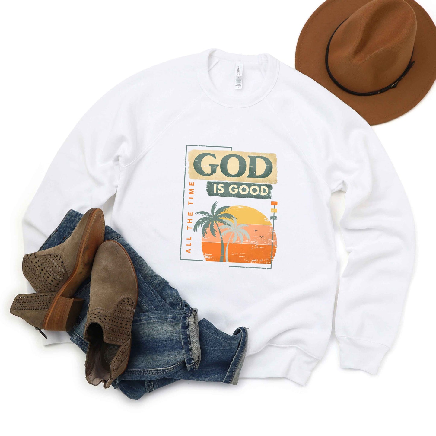 God Is Good Sunset | Bella Canvas Premium Sweatshirt