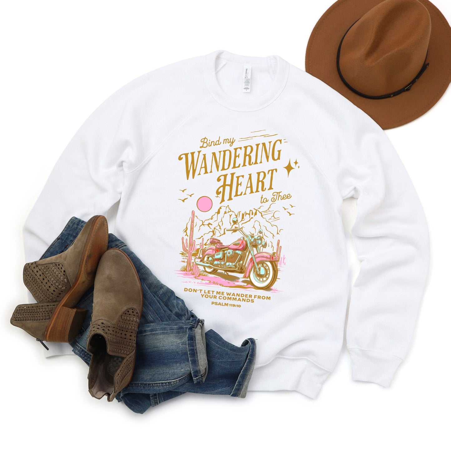 Bind My Wandering Heart Motorcycle | Bella Canvas Sweatshirt