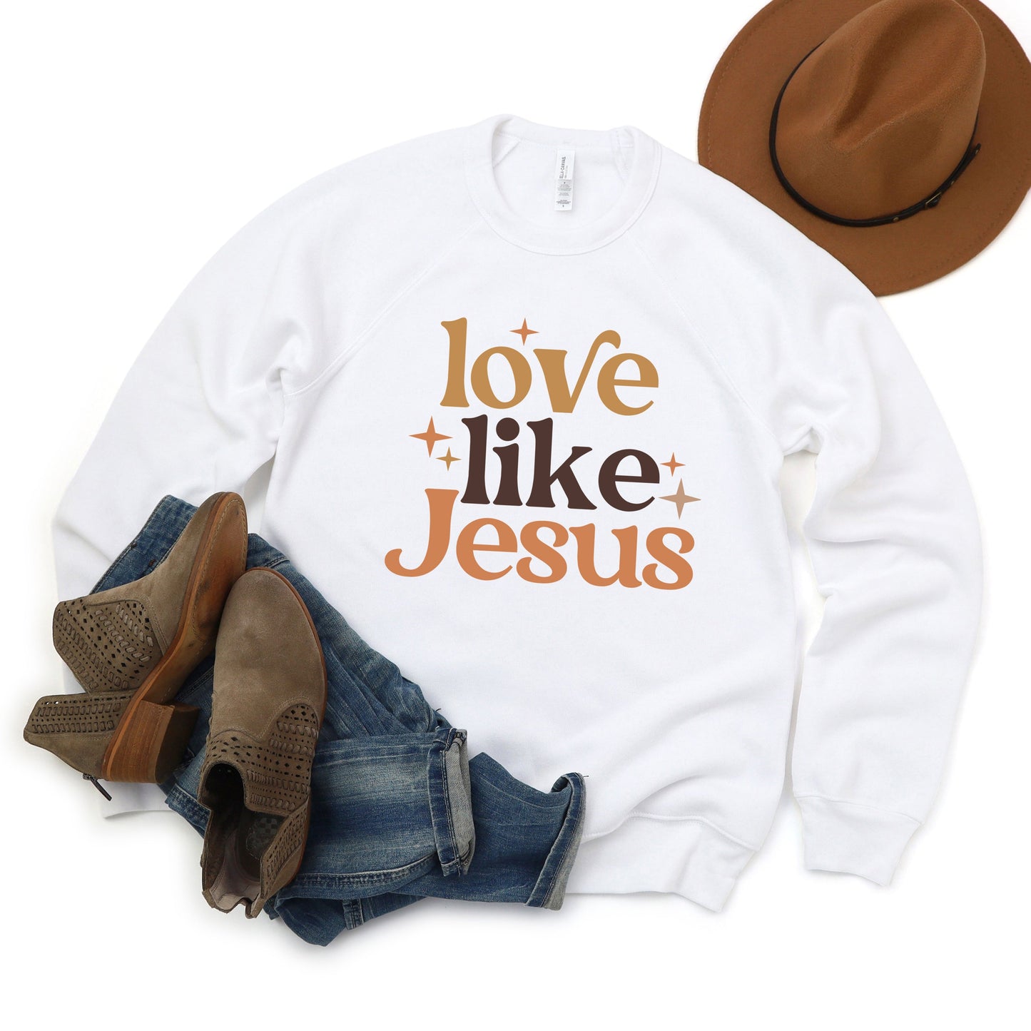 Love Like Jesus Stars | Bella Canvas Sweatshirt