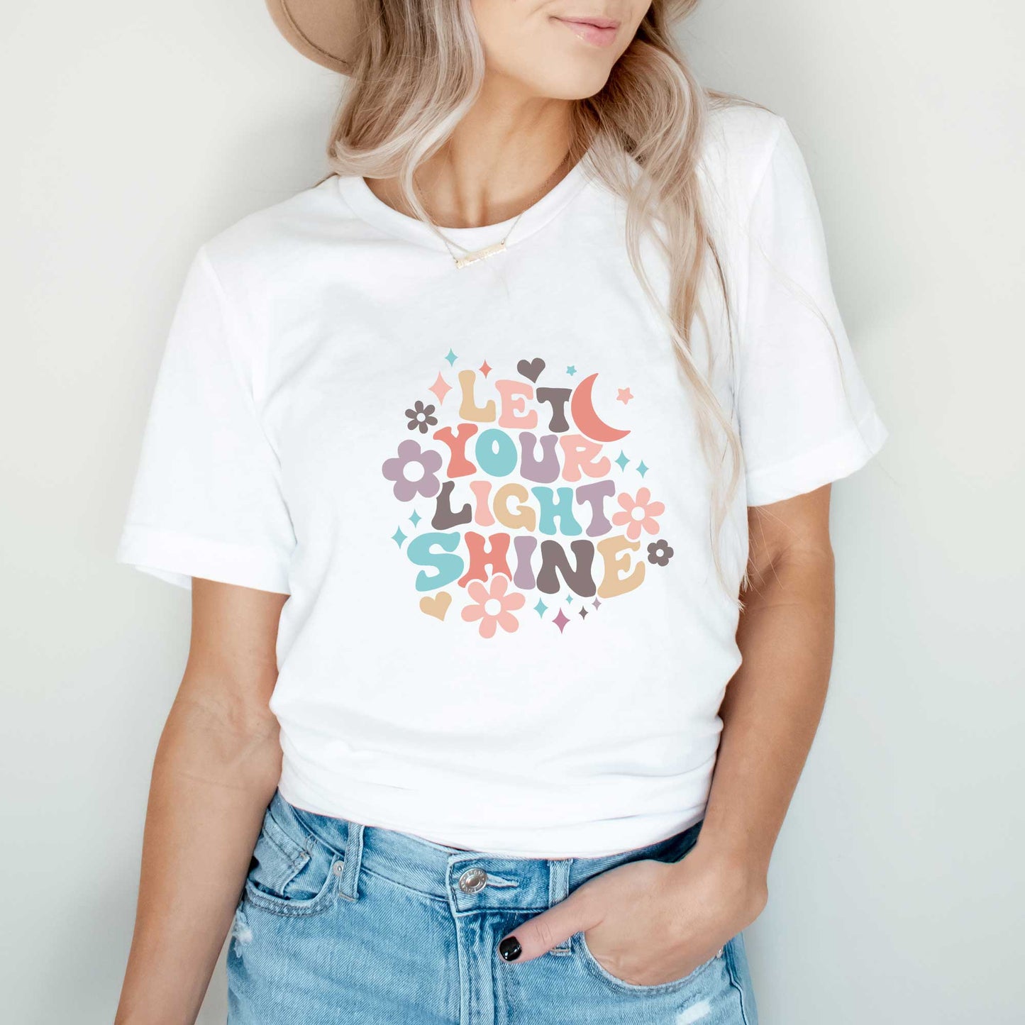 Let Your Light Shine Flowers | Short Sleeve Crew Neck