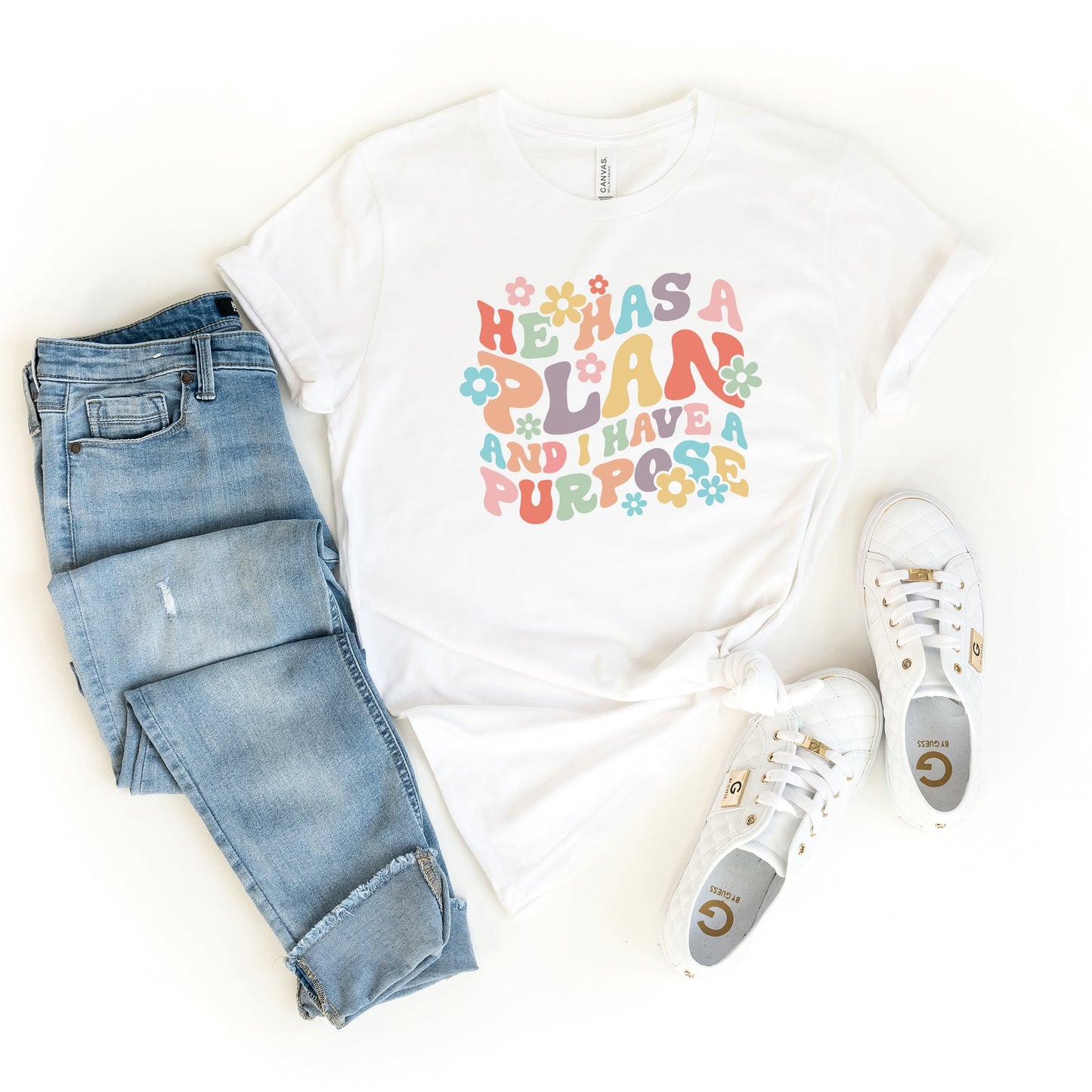 He Has A Plan Flowers | Short Sleeve Crew Neck