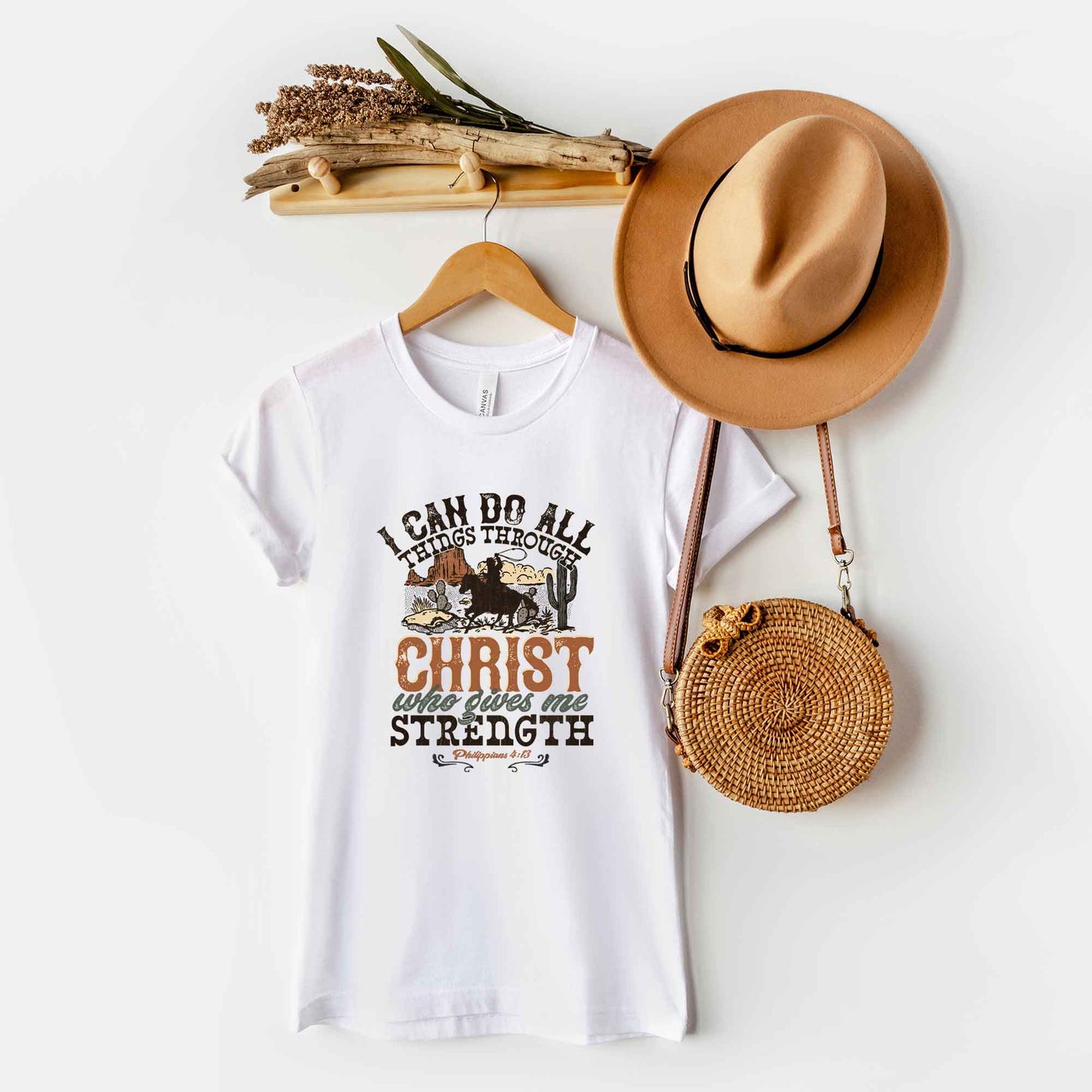 I Can Do All Things Through Christ Cowboy | Short Sleeve Crew Neck