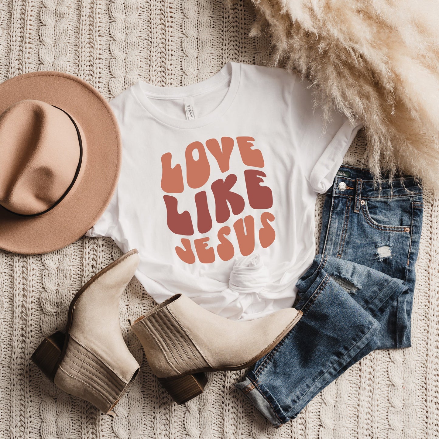 Retro Love Like Jesus | Short Sleeve Crew Neck