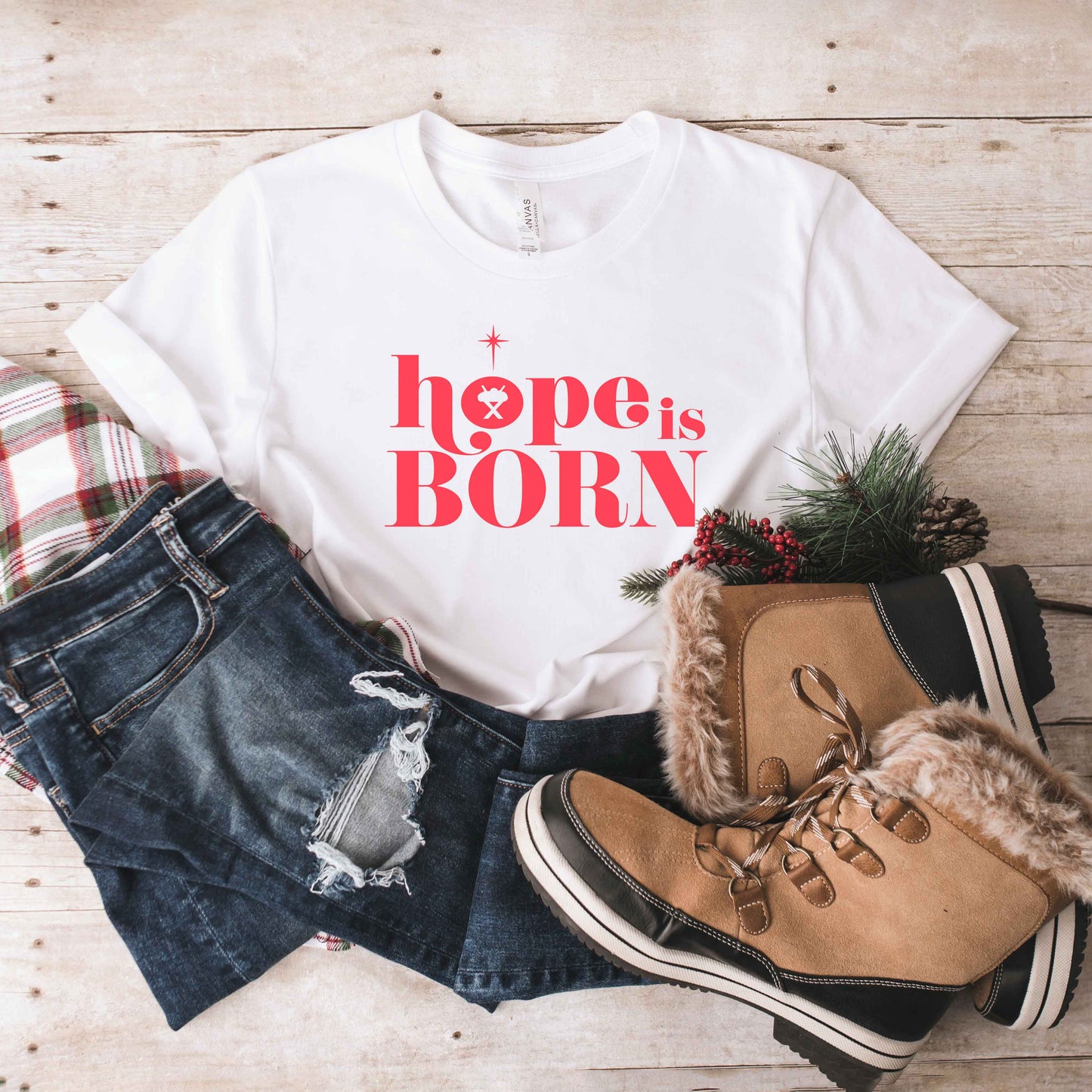 Hope Is Born Manger | Short Sleeve Crew Neck