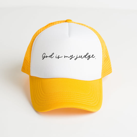 God Is My Judge Cursive | Foam Trucker Hat