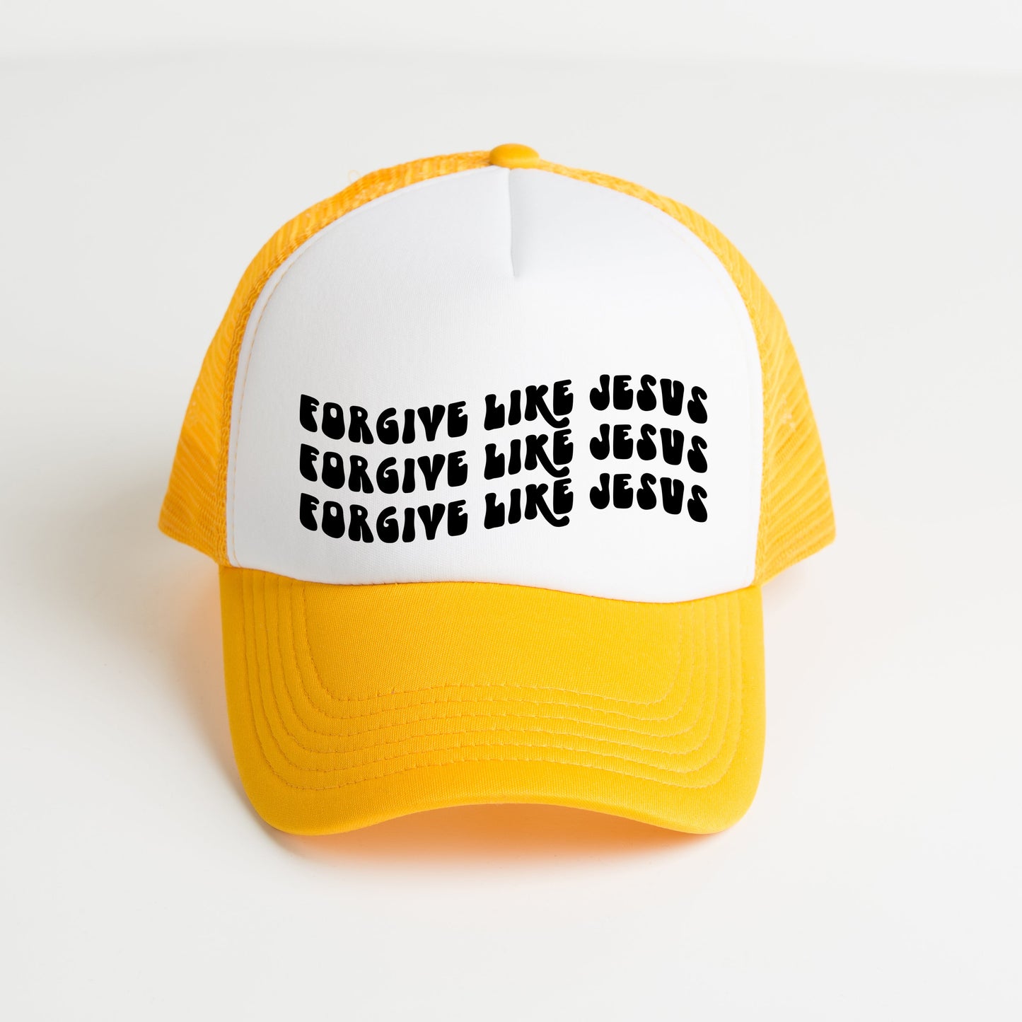 Forgive Like Jesus Stacked Wavy | Foam Trucker Hat