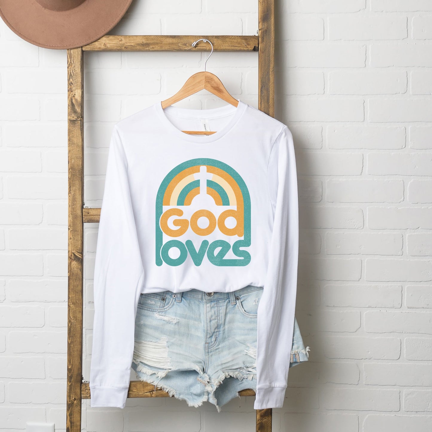 God Loves Rainbow | Long Sleeve Crew Neck