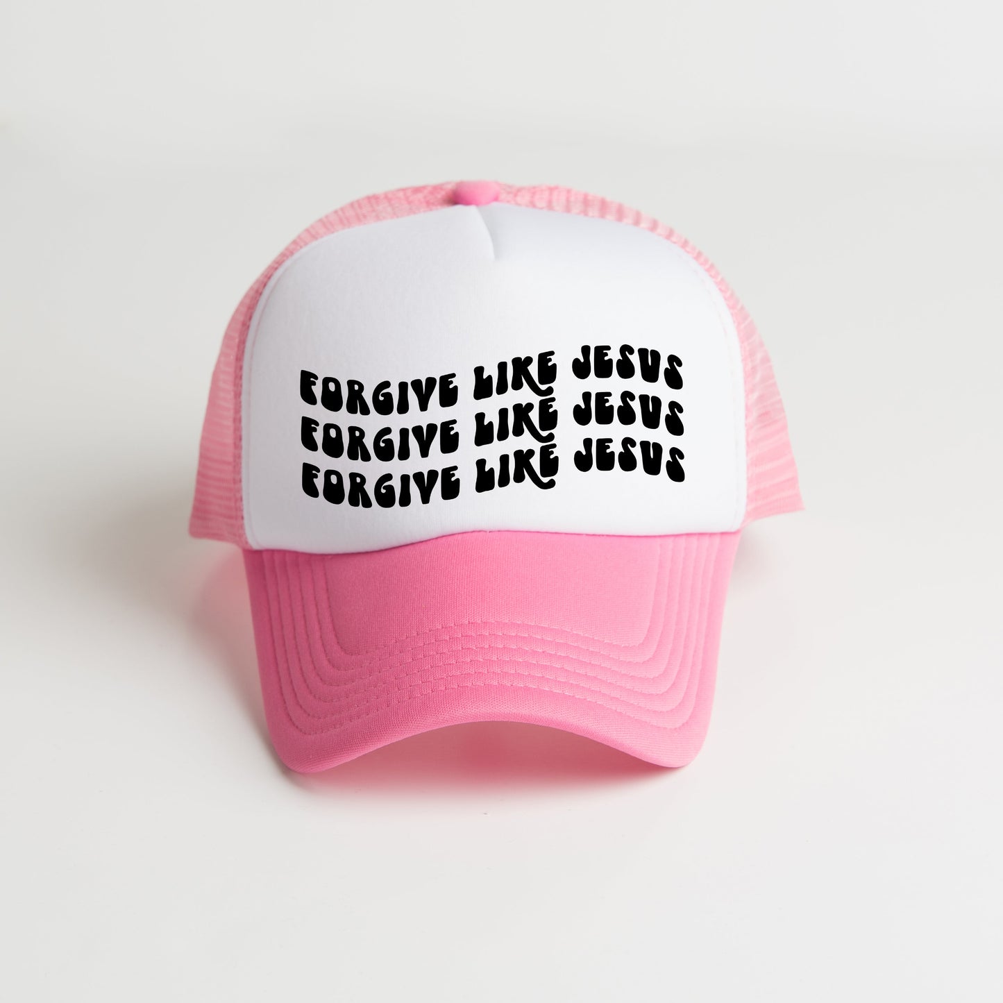 Forgive Like Jesus Stacked Wavy | Foam Trucker Hat