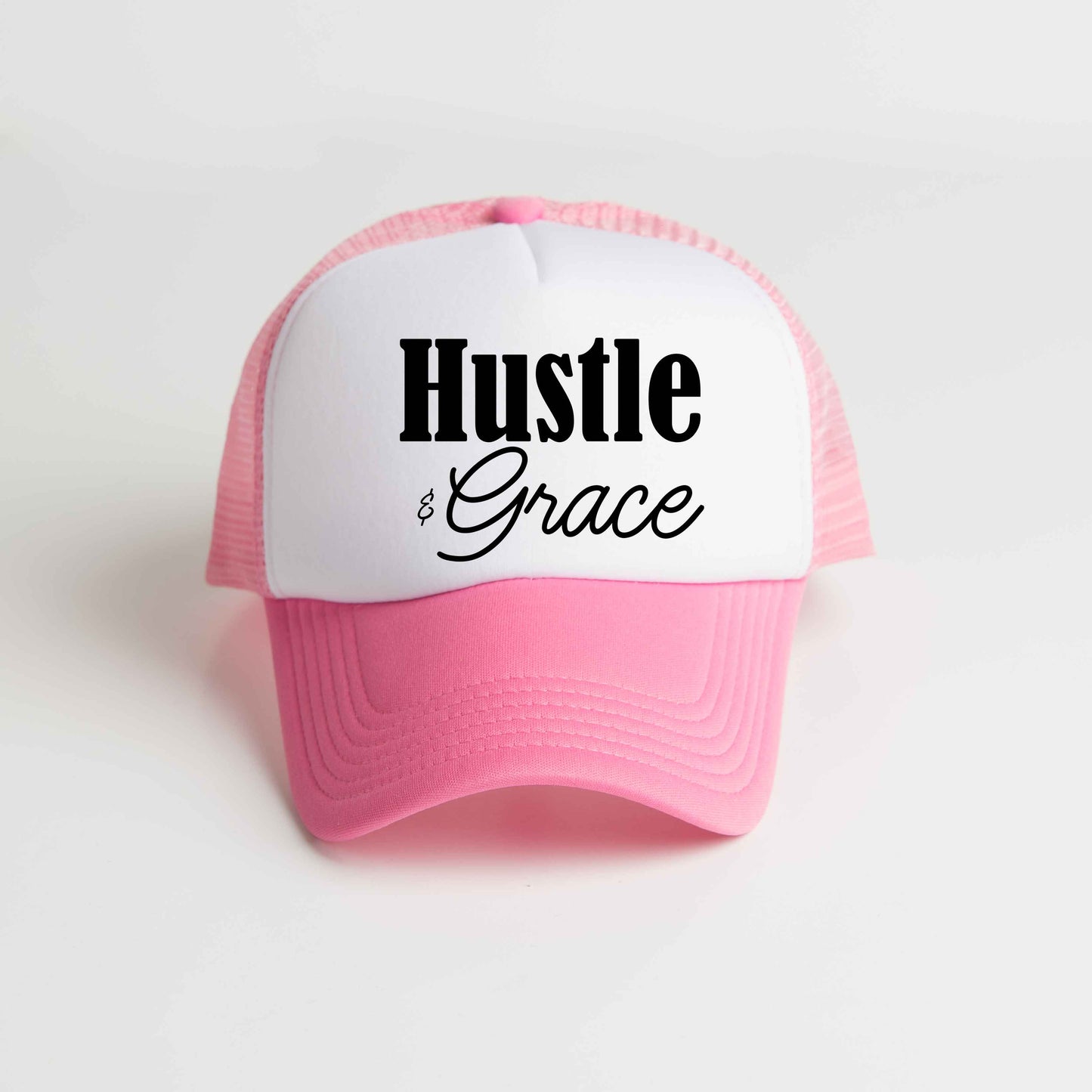 Hustle And Grace Cursive | Foam Trucker Hat