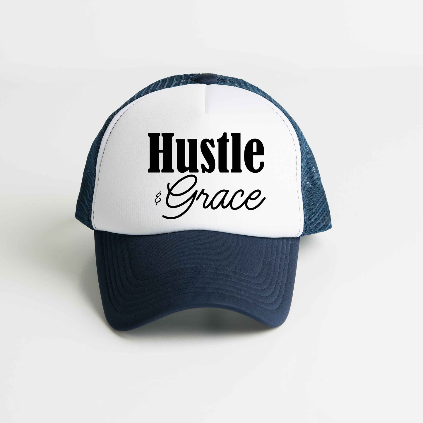 Hustle And Grace Cursive | Foam Trucker Hat