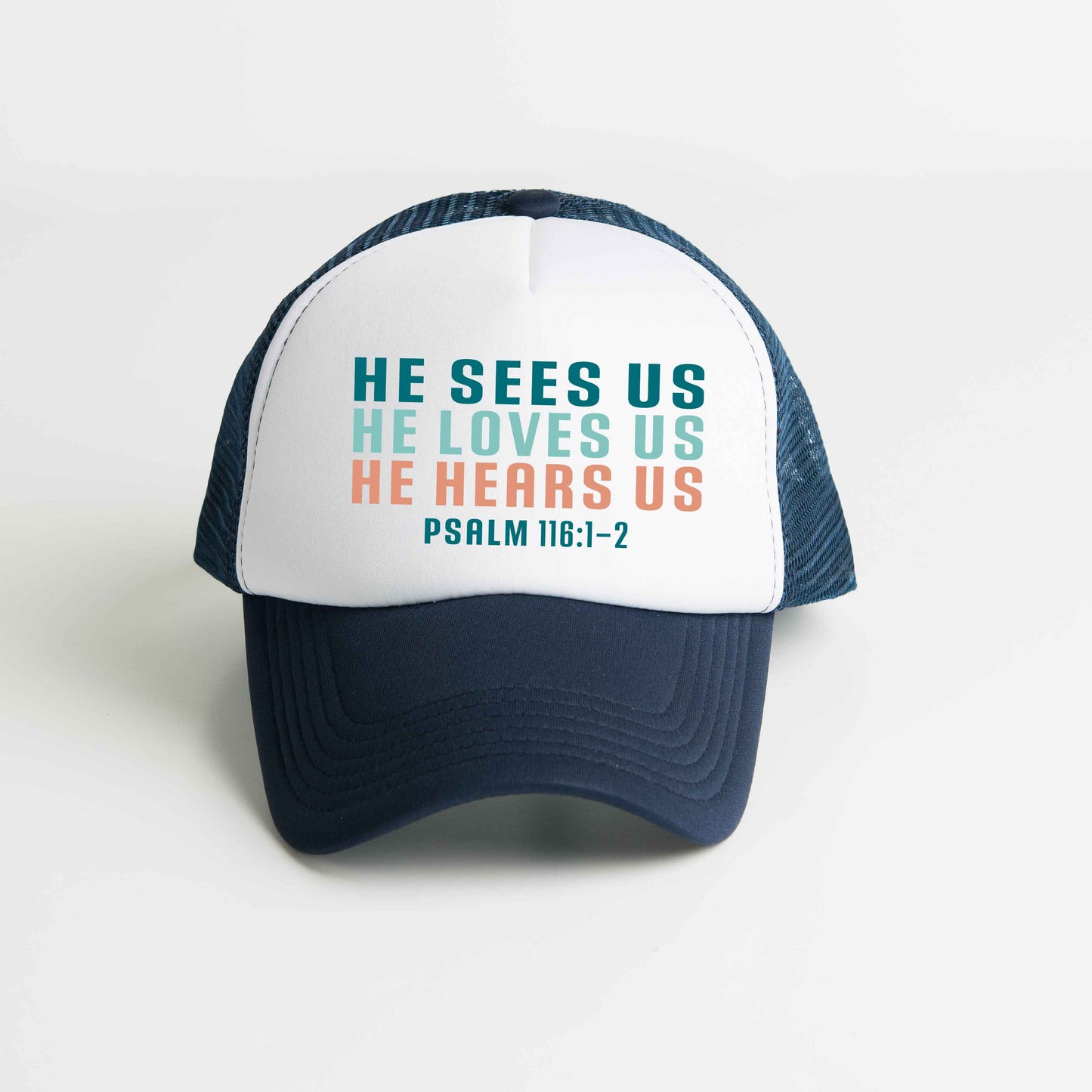 He Sees Us Colorful Words | Foam Trucker Hat