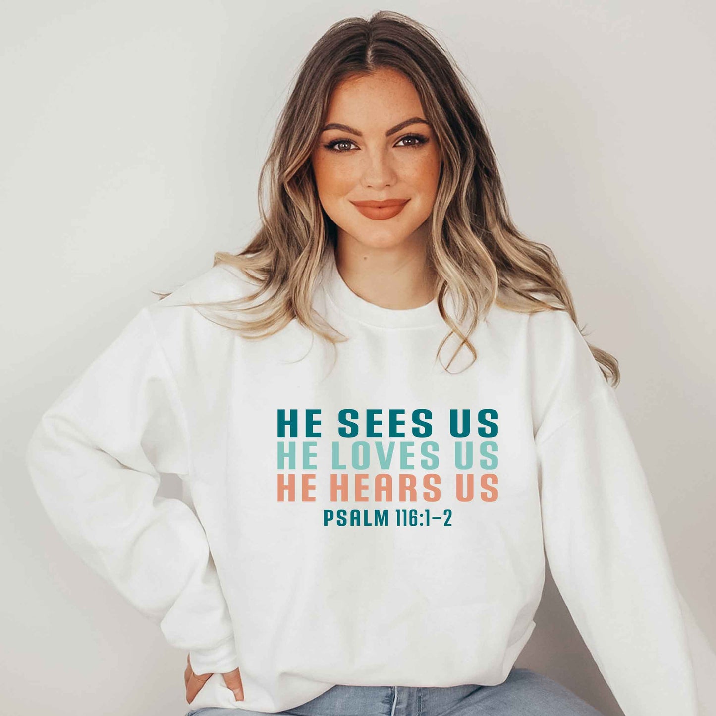 He Sees Us Colorful Words | Sweatshirt