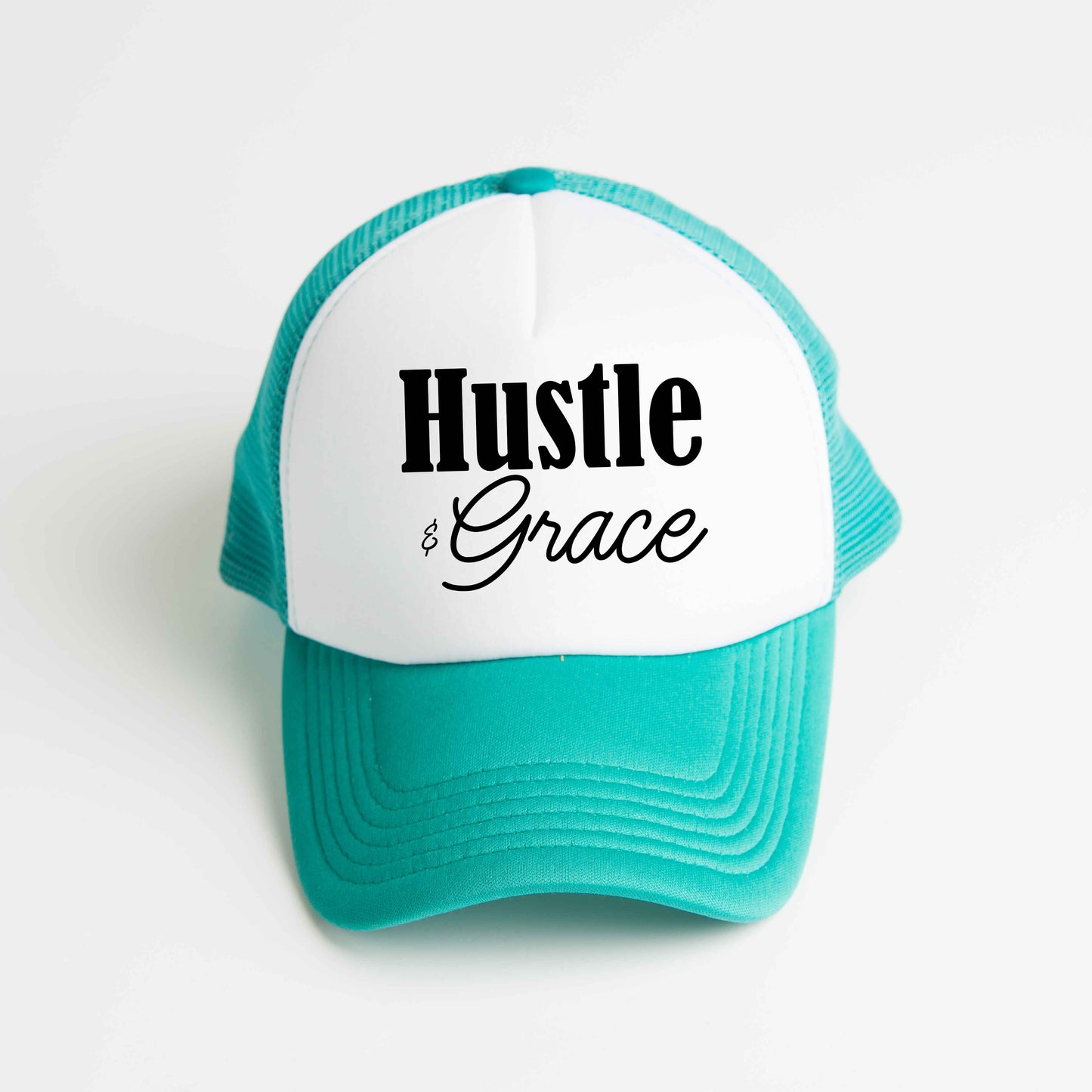 Hustle And Grace Cursive | Foam Trucker Hat