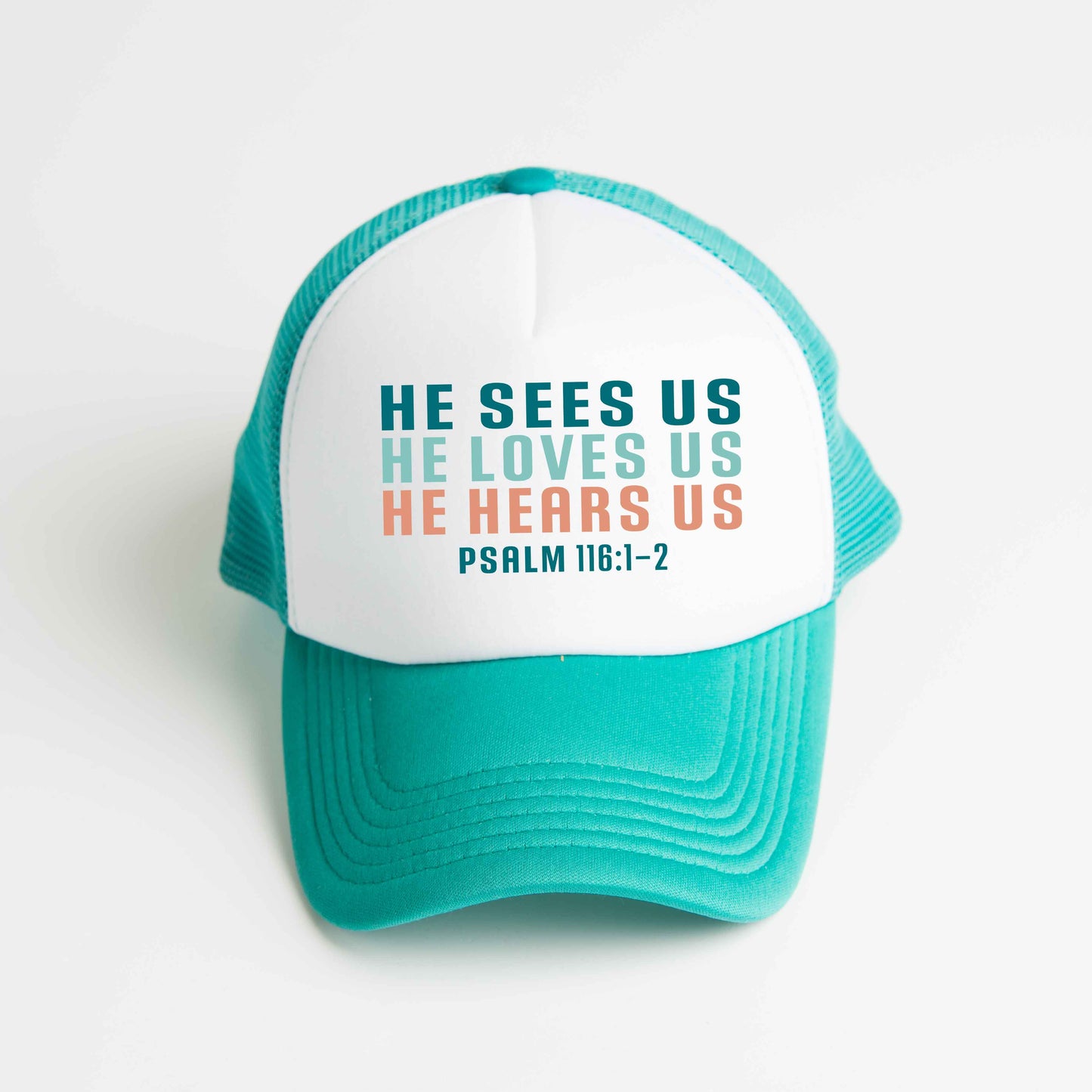 He Sees Us Colorful Words | Foam Trucker Hat