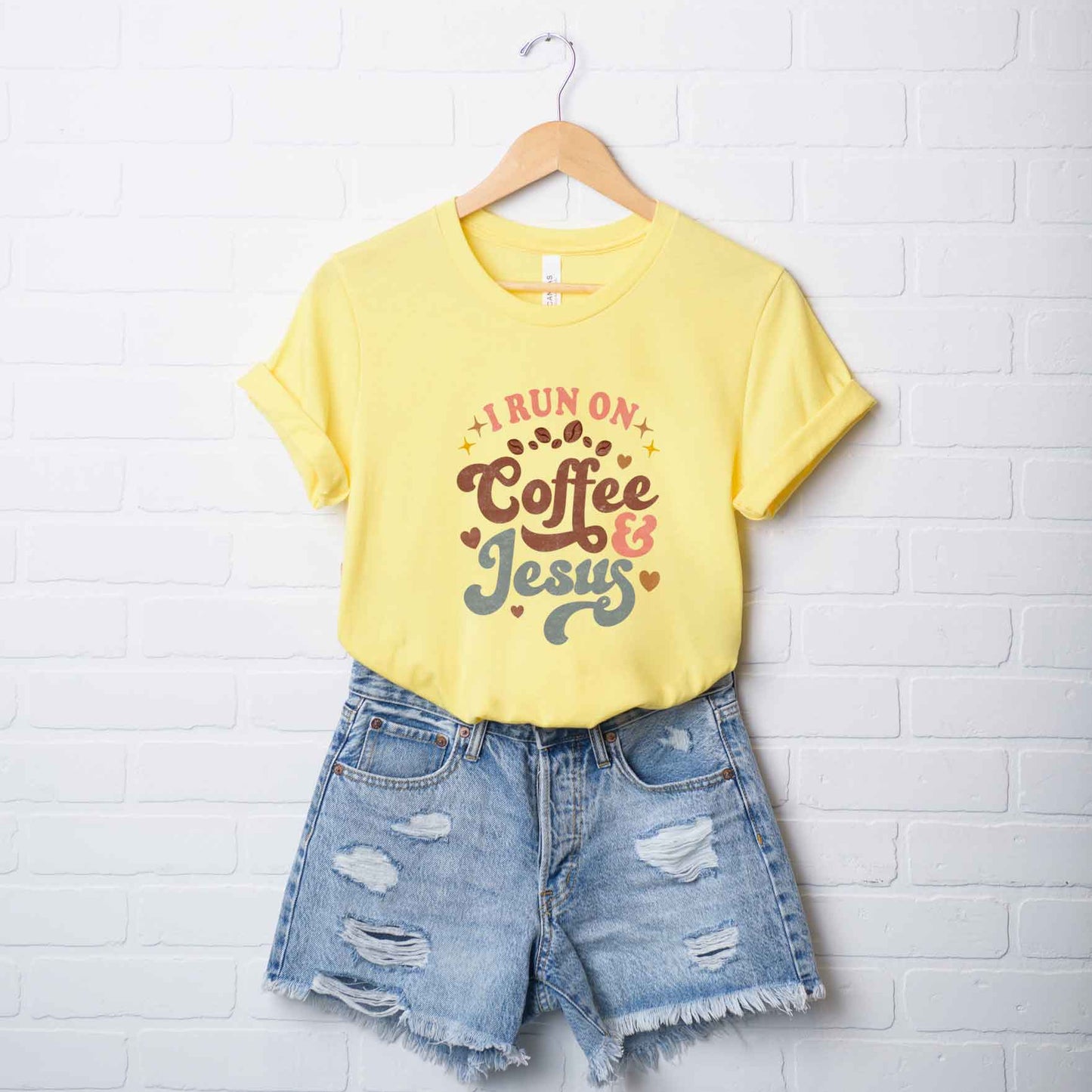 Coffee and Jesus Colorful | Short Sleeve Crew Neck